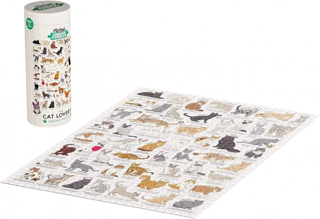 Ridley's Games Puzzel voor kattliefhebbers wit 1000 stukjes