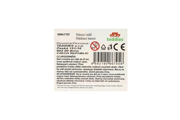 Vliegende/gooiende schijf rubber 18cm
