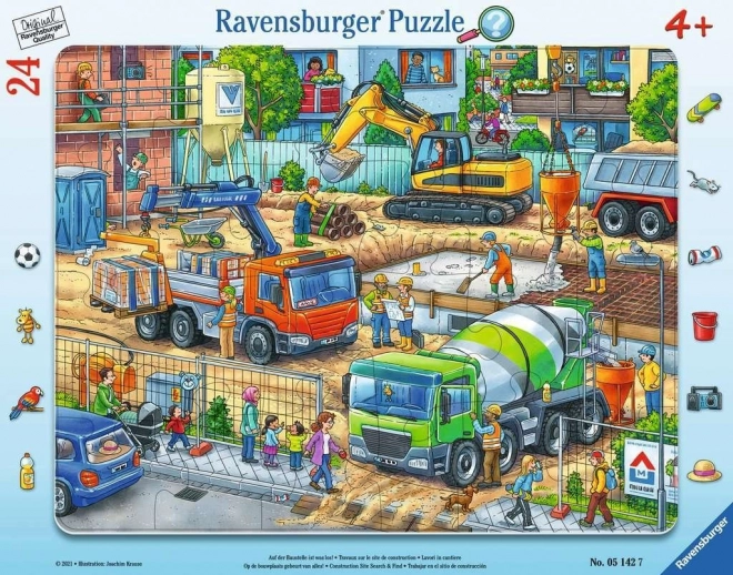 Puzzle Op de Bouwplaats 24 stukjes