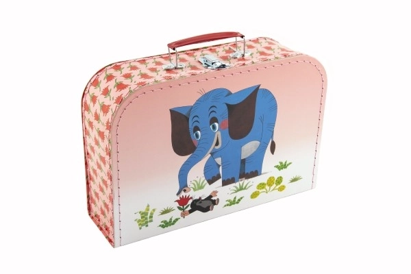 Gestikte Koffer/Koffer Mol en Olifant 30x21x9,5cm