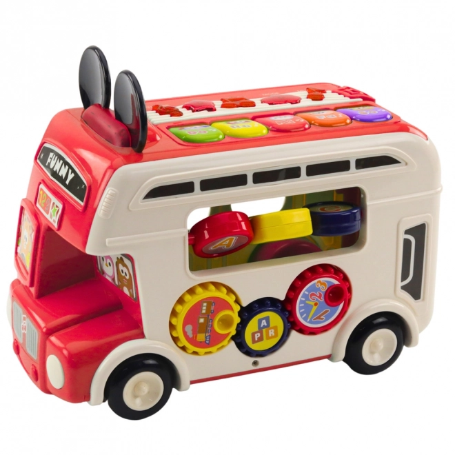 Interactieve educatieve bus met geluiden en lichten rood