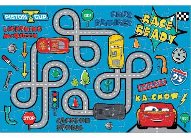 Luna dubbelzijdige puzzel auto doolhof 48 stukjes