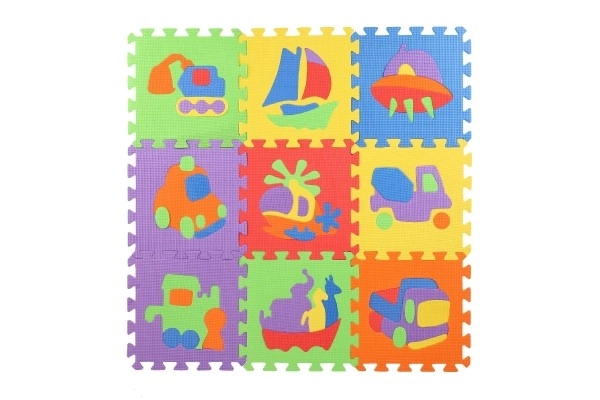 Schuimpuzzel Transportmiddelen 29x29x1cm 10st in verpakking