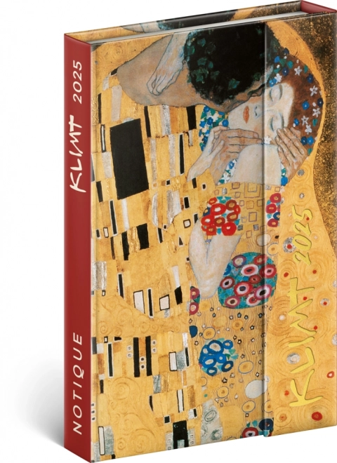 NOTIQUE Wekelijkse magnetische agenda Gustav Klimt 2025, 11 x 16 cm