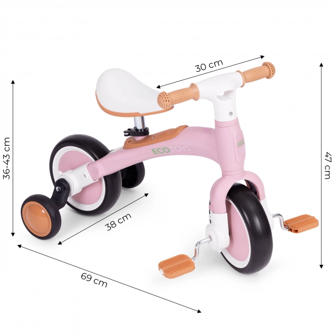 Balansfiets met pedalen - training zijwieltjes 3in1 ECOTOYS