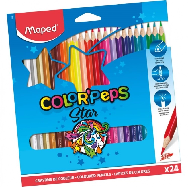 MAPED Driehoekige Kleurpotloden, Color'Peps 24 stuks