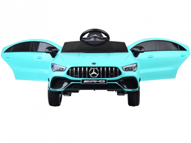 Elektrische kinderauto Mercedes AMG CLA 45s met schommelfunctie – Blauw