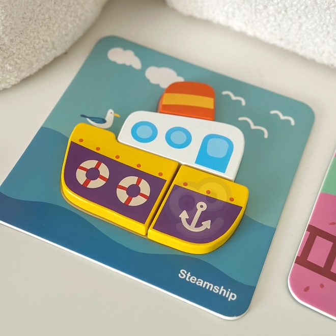 Woopie houten puzzel voertuigen Montessori FSC