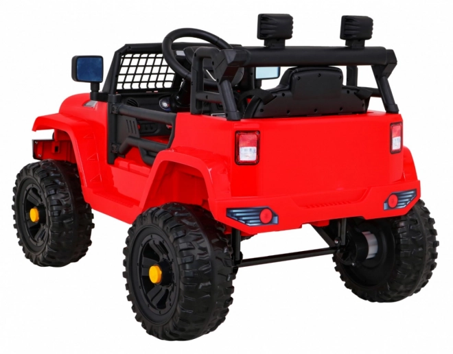 Accu-aangedreven Jeep Dark Night voor kinderen + langzame start + EVA + LED audio – Rood