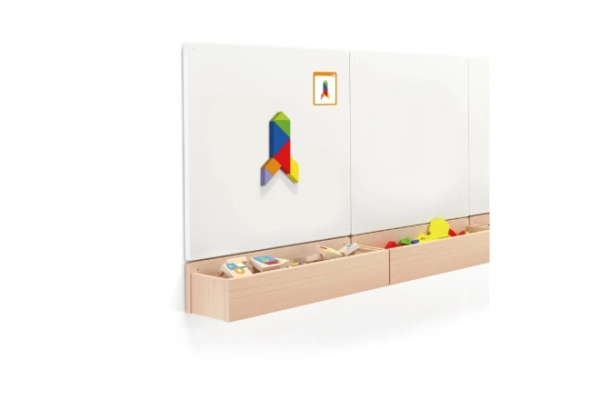 Houten magnetische tangrams