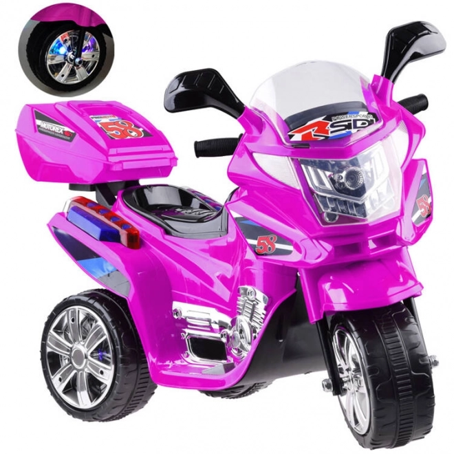 Kinder sportmotorfiets met kleurrijke LED verlichting – Roze