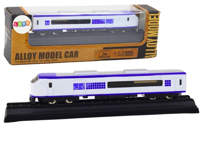 Verzamelmodel van een treinwagon 1:48 metaal wit-blauw