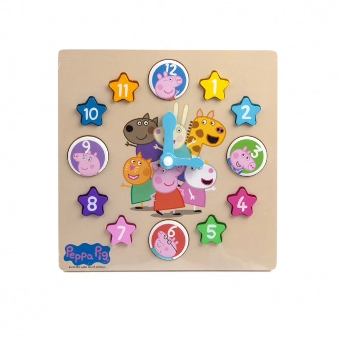 Houten educatieve klok Peppa Big