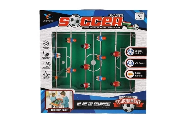 Voetbal/voetbal tafel kunststof/metaal gezelschapsspel in doos 37x34,5x6cm