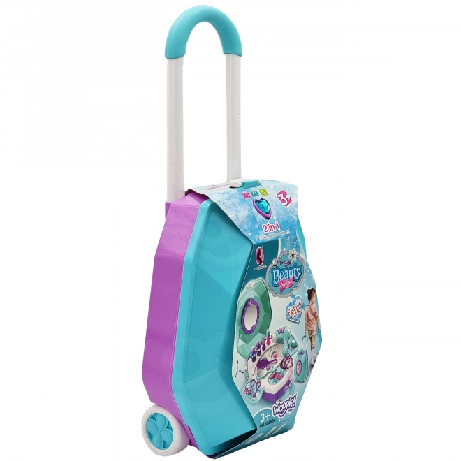Kaptafel voor meisjes 2-in-1 Mooie salon WOOPIE in koffertje