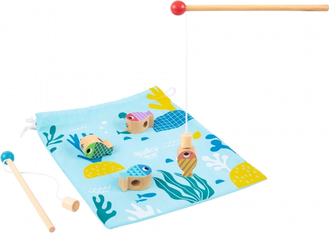 Tooky Toy Houten Spel Walvis en Visjes Multifunctioneel 4 in 1