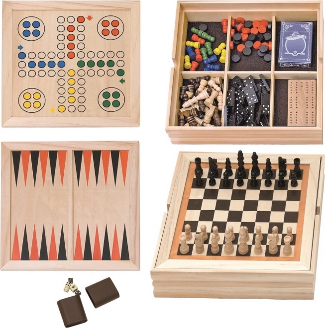 Spelset in houten doosje