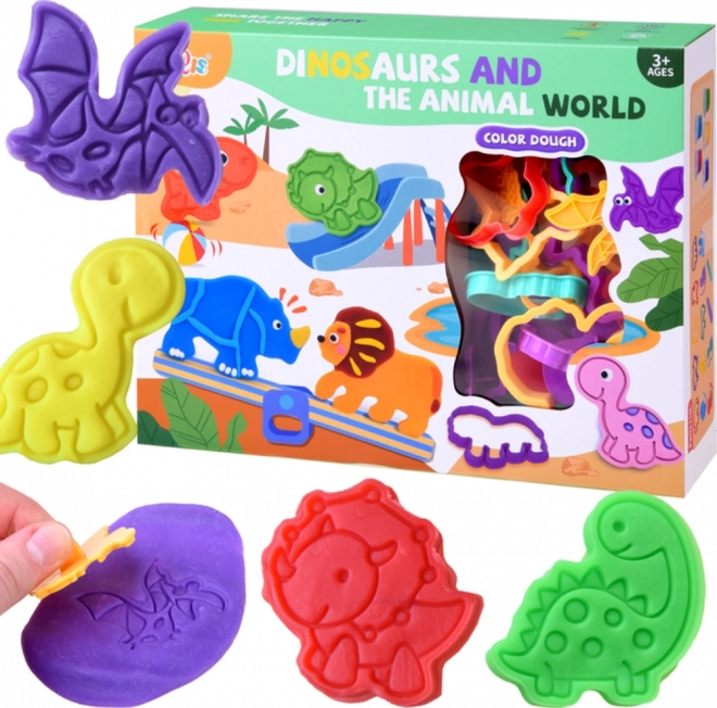 Set van kleimodellen met dinosaurusstekers