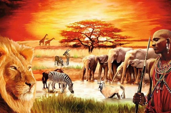Puzzel Savanne - Trots van de Masai 3000 stukjes