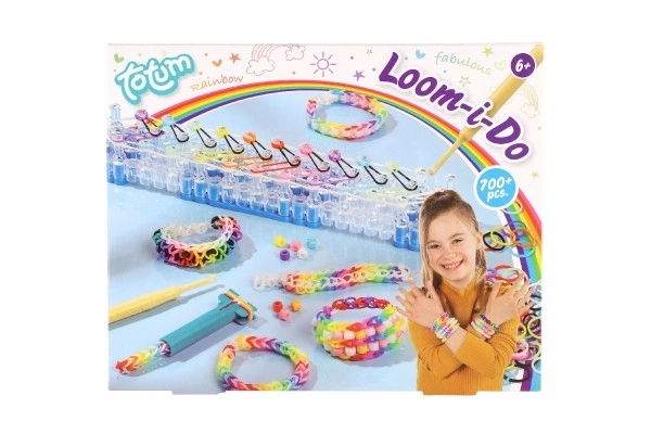 Maak je eigen armband 700+ stuks elastiekjes, kralen + gereedschap + weefgetouw voor armbanden in doos 30x24cm