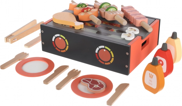 Houten BBQ-grillset