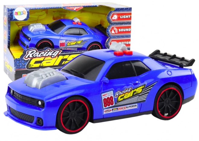 Speelgoed raceauto met licht- en geluidseffecten blauw