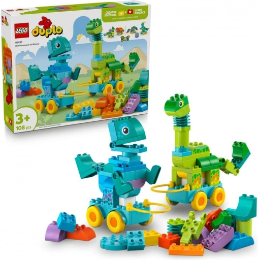 LEGO DUPLO Bouwset 3-in-1: Dinosaurussen op Wieltjes