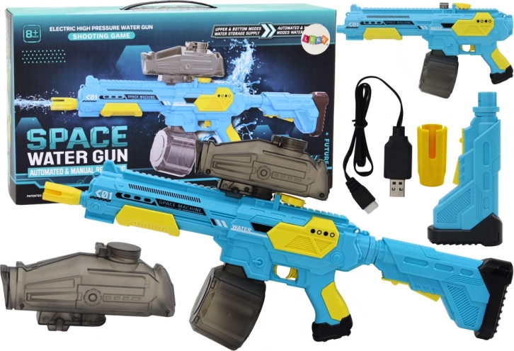 Accu-waterpistool M416, blauw‑geel