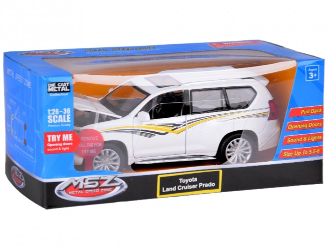 Metalen model Toyota Land Cruiser Prado met effecten