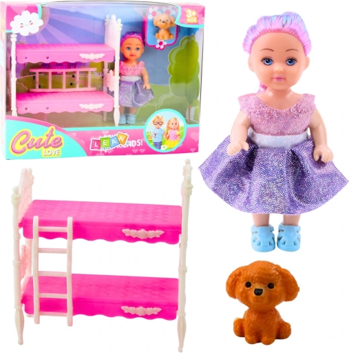 Pop met Stapelbed en Hondje Set