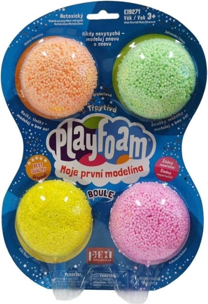 PlayFoam Boule glinsterende set 4 kleuren – niet-vlekmakende boetseerklei