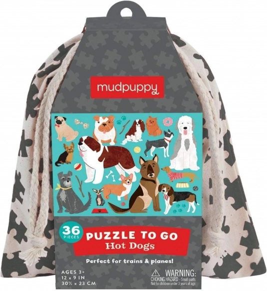 Puzzel Honden in Stoffen Zak 36 Stukjes