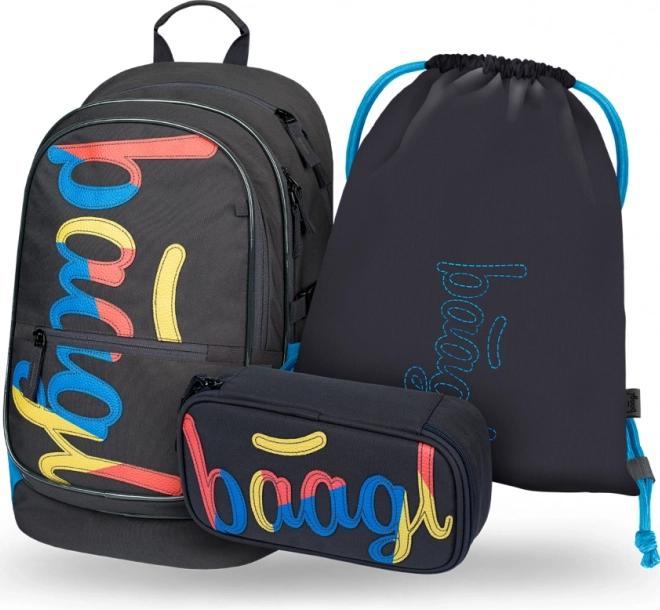 Set van 3 stuks Baagl: Rugzak, Etui en Zak Logo Mix