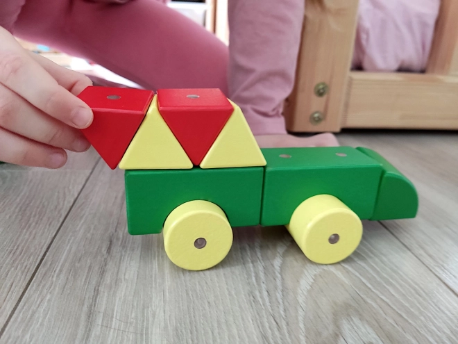Houten magnetische blokken WABI 40 stuks