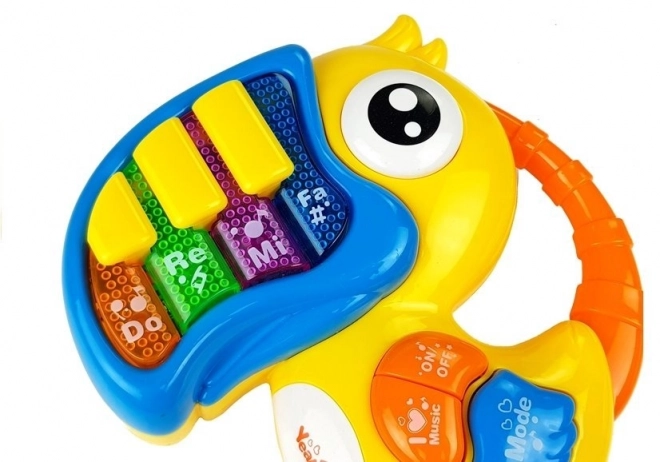 Kinder muziek piano Vogeltje geel