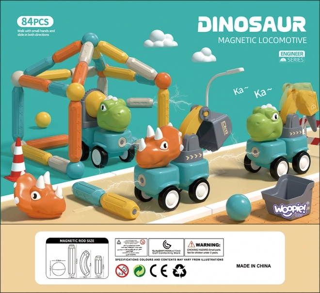 Woopie magnetische blokken dinosaurus constructieset