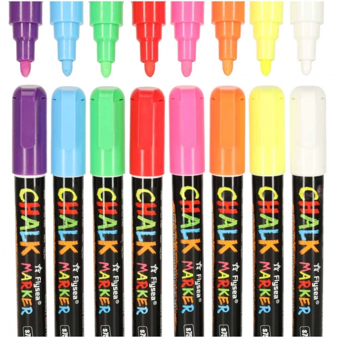 Set krijtmarkers voor borden en glas - 8 kleuren