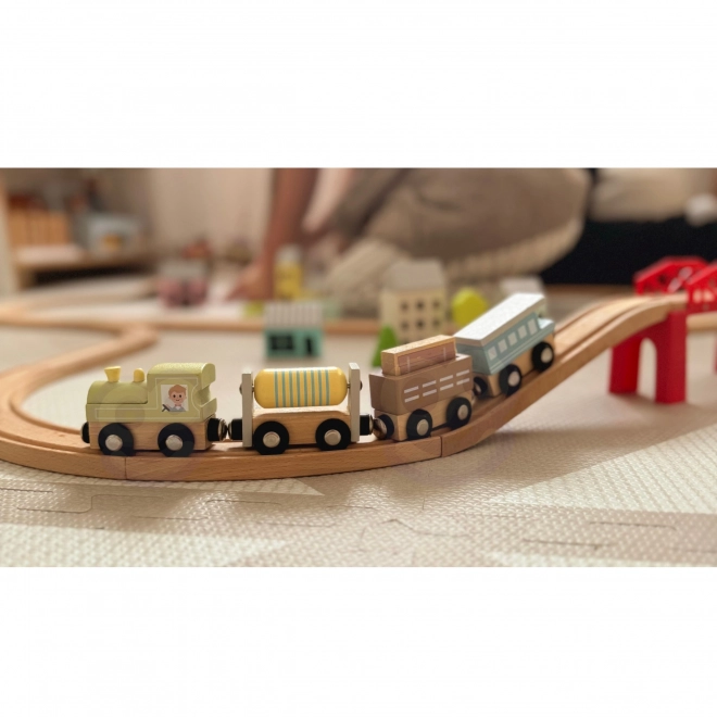 Tooky Toy houten magnetische treinwagons