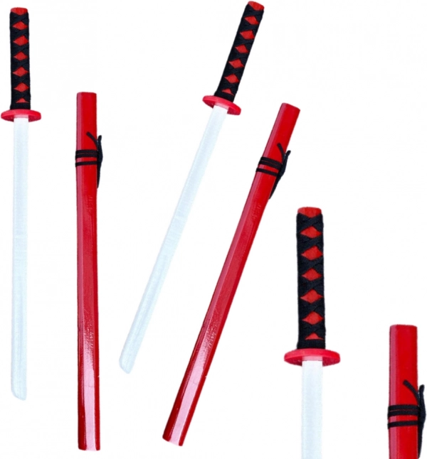 Houten trainingskatana rood 70 cm