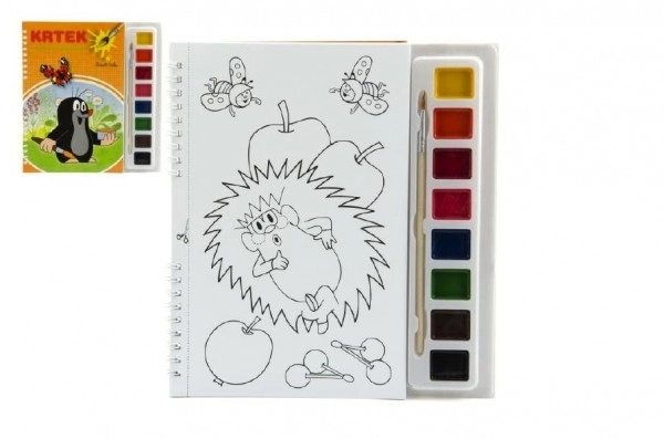 Kleurboek Krtek met waterverf en penseel