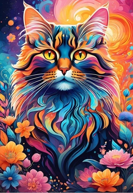 Puzzel Kleurrijke Kat 1000 stukjes