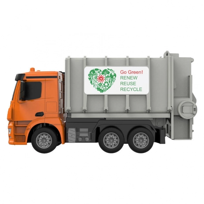 RC vuilniswagen op afstandsbediening 1:26 Double Eagle (oranje) Mercedes-Benz Antos E676-003