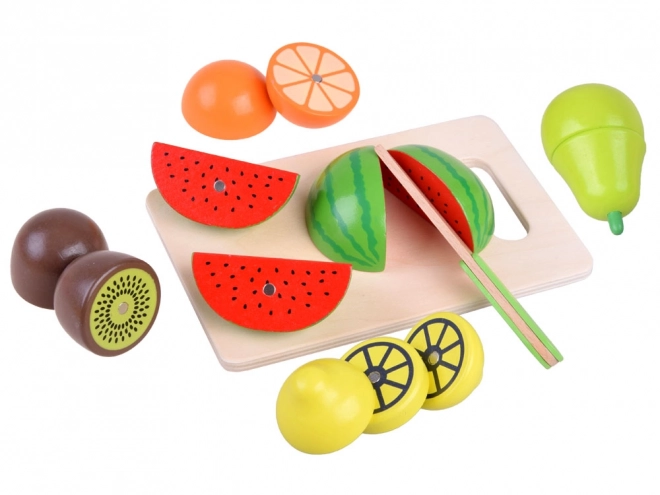 Grote set houten magnetische dozen voor het snijden van groenten en fruit ZA4121