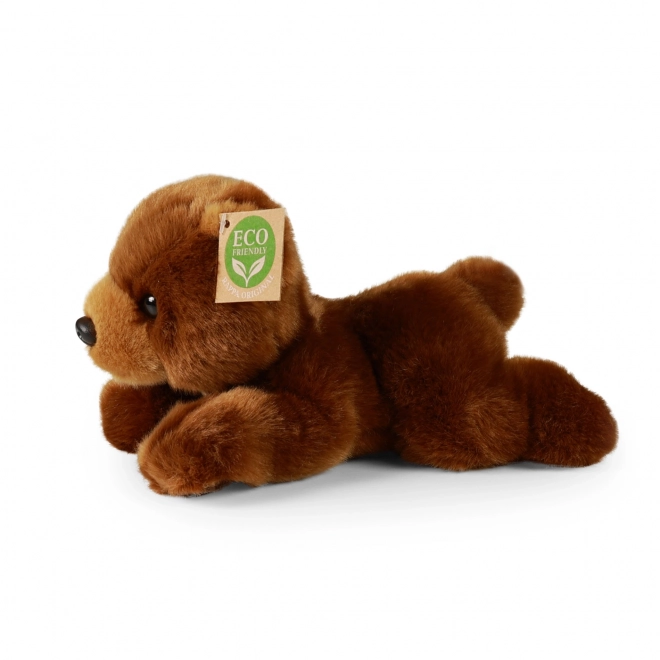 Bruine pluchen beer liggend 20 cm ECO-FRIENDLY