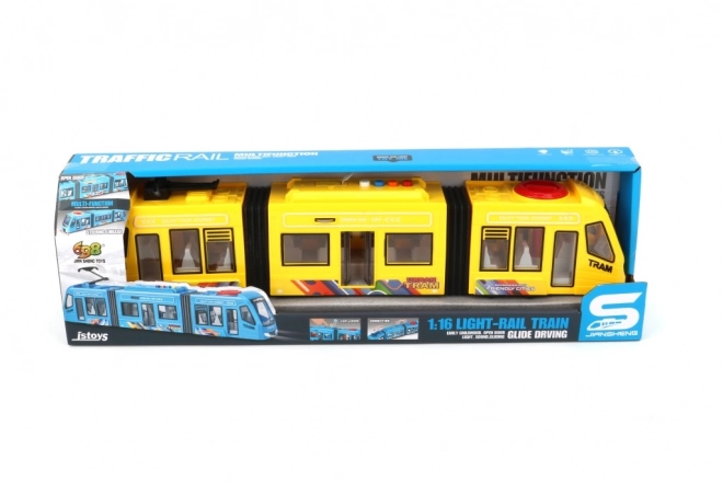 Gele tram voor binnengebruik