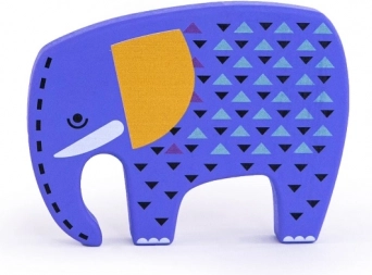 Bajo bedreigde dieren – houten olifantenfiguur
