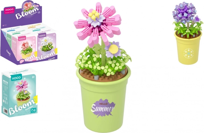 bouwset koco mini bloem in bloempot – 6 varianten