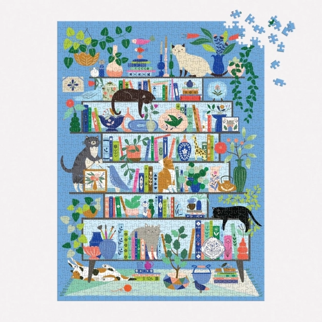 Galison Puzzel Kattenbibliotheek 1000 stukjes