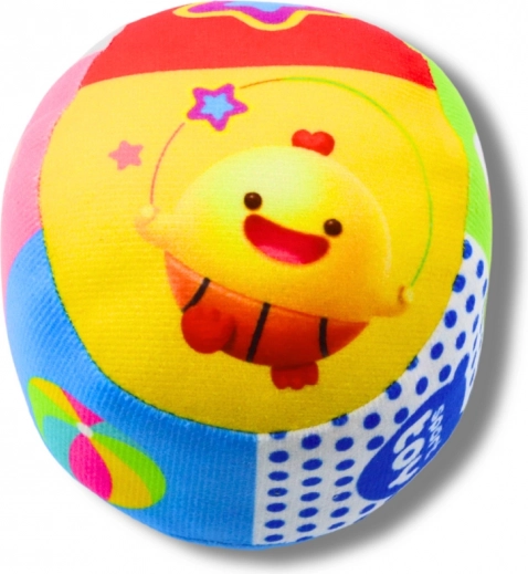 Gekleurde zachte bal met rammelaar voor baby 9 cm
