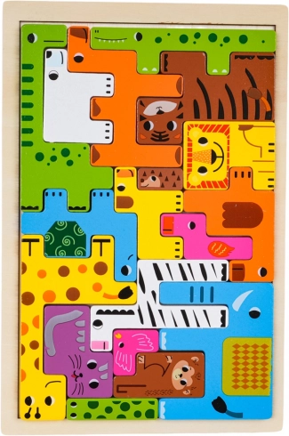 Houten dierenpuzzelset voor kinderen